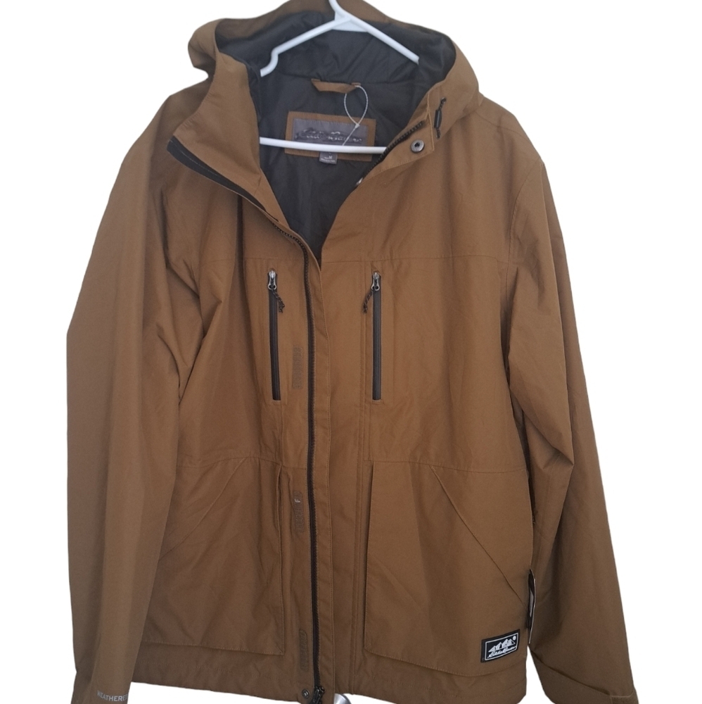 EDDIE BAUER RAINFOIL Utility jacket waterproof windbreaker bronze brown mens M